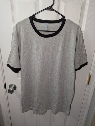 Next Level T-shirt Ringer cotton premium T-shirt Heather Gray Size XL