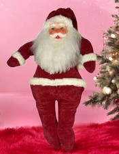 Santa Claus Doll Vintage Christmas 1950s Celluloid Face MCM Wire Arms Legs