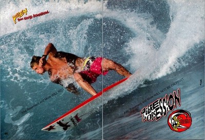 Team O'Neill Pagey Surfing Print Ad Wall Art Decor Ephemera Rob Page