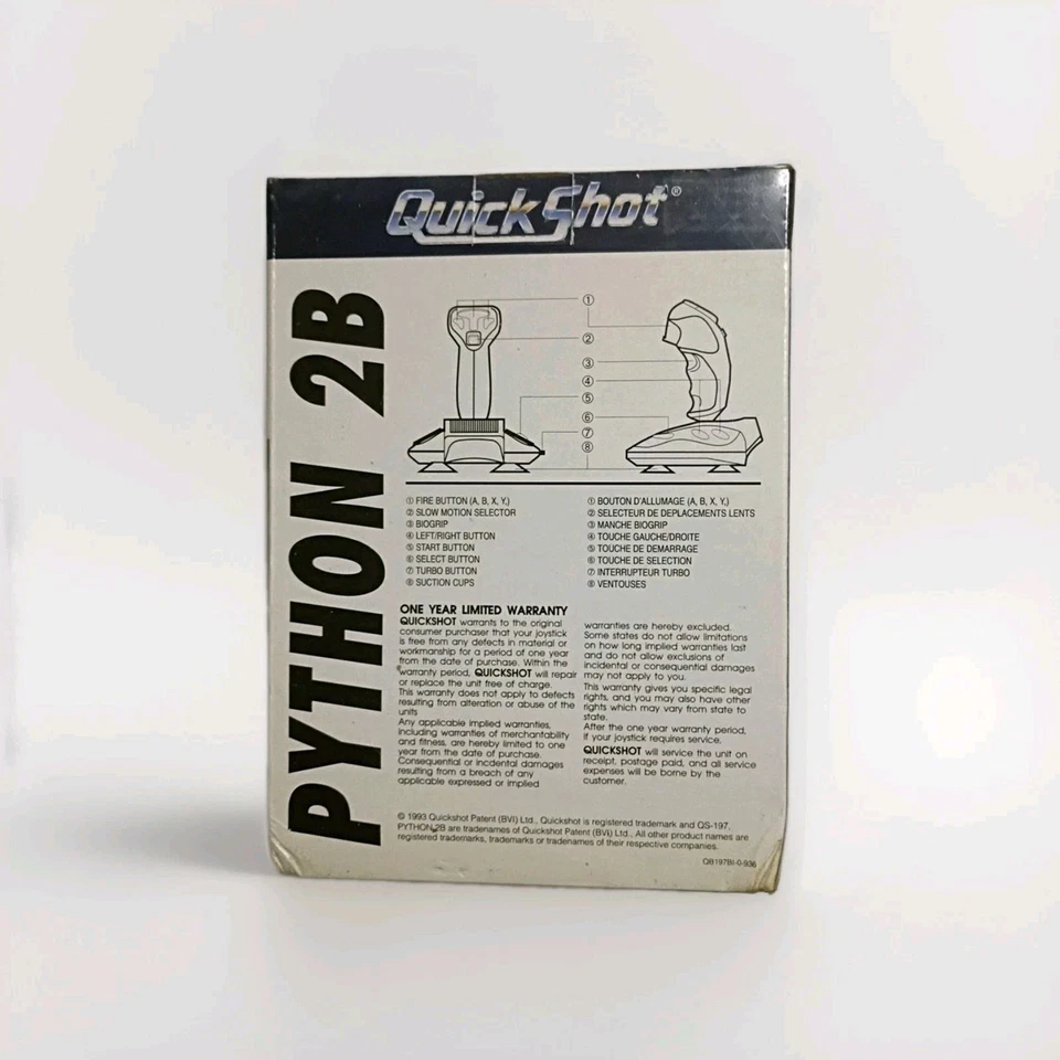 Quickshot Python 2B Joystick  Super Nintendo QS-197 Controller, Factory Sealed - Image 4 of 4
