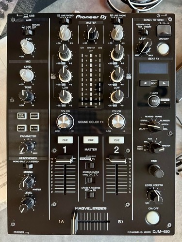 Pioneer DJ DJM-450 2-Channel DJ Mixer BEAT FX Sound Color FX w/ Box Te