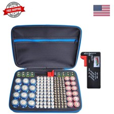 Battery Organizer Storage Case with Tester:Battery Holder Box Garage Organize...