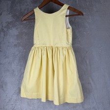 Polo Ralph Lauren Girls Yellow Textured Pique Sleeveless Dress Size 6