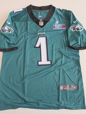 JALEN HURTS #1 Philadelphia Eagles Green Home Jersey Mens Size Med SB 57 Patch