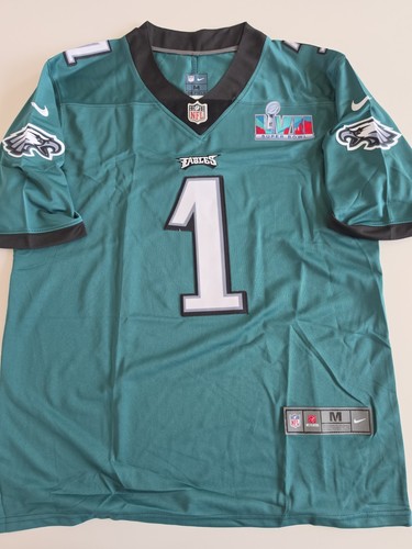 JALEN HURTS #1 Philadelphia Eagles Green Home Jersey Mens Size Large SB 57 Patch