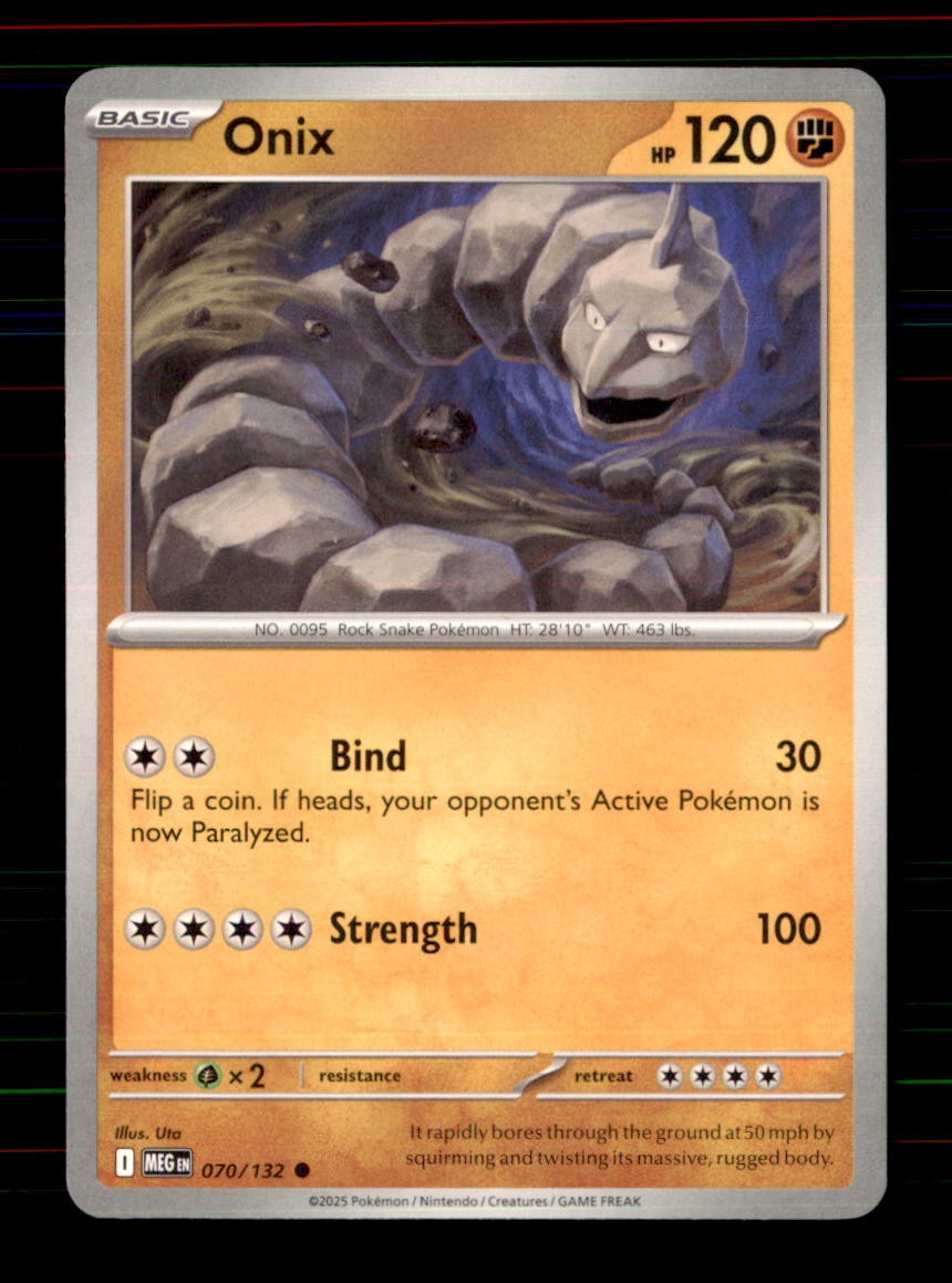 Onix 070/132 Common Mega Evolution Pokemon Near Mint