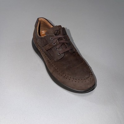 Ecco Men s Soft 7 Runner Brown Leather Seawalker Moc Toe Shoes US Size 8-8.5