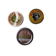 Burt's Bees Hand Salve and Lemon Cuticle Cream Herbal Lip Salve Bundle