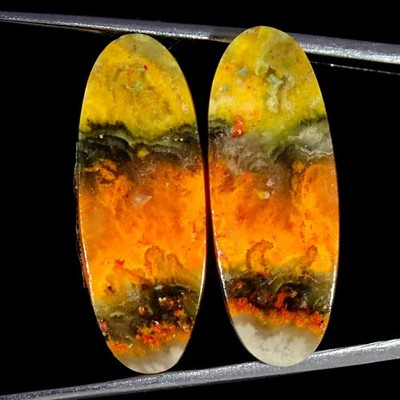 21.60Cts Natural Bumble Bee Jasper Oval Cabochon loose Gemstone 10x27x4mm