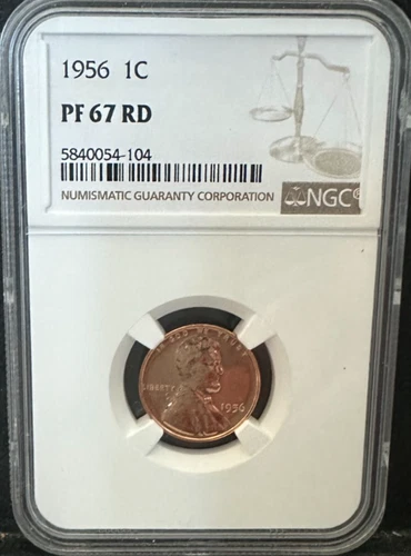 1956 PROOF LINCOLN WHEAT CENT NGC PF67RD