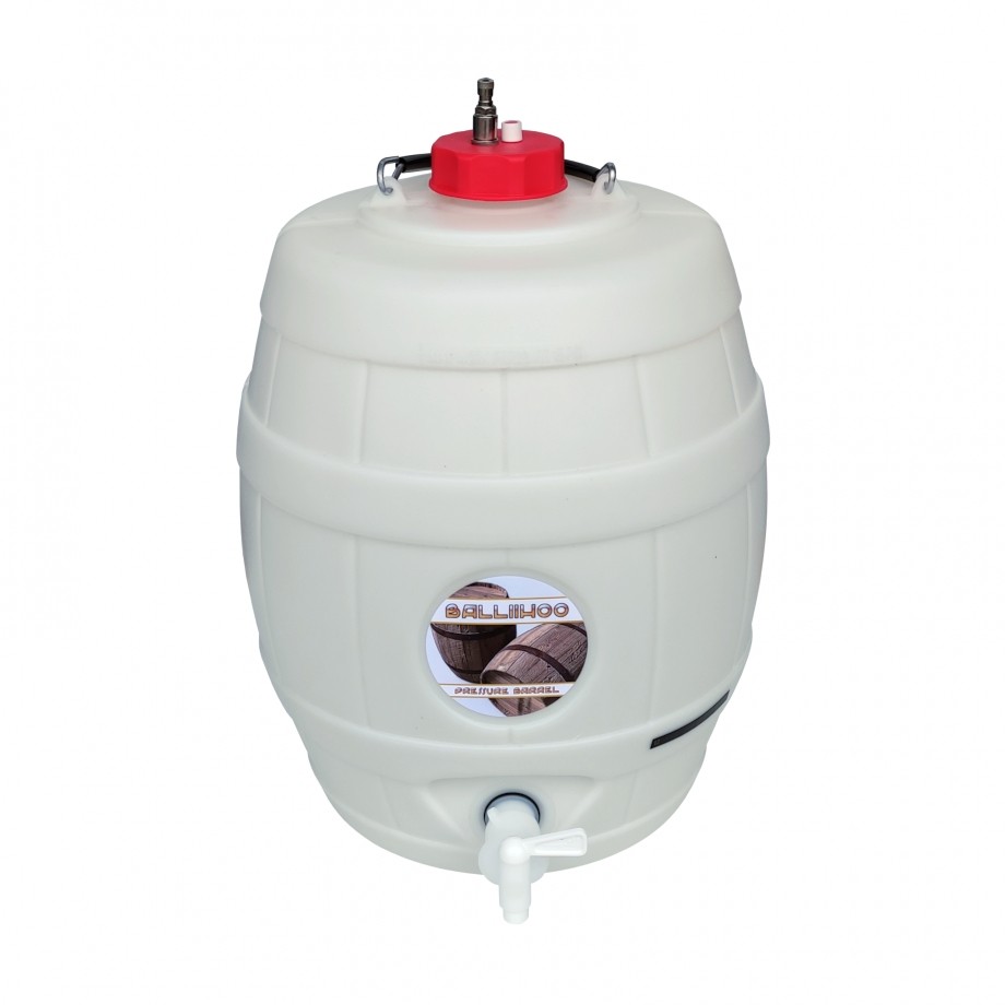 Pressure Barrel Homebrew Beer Keg & Balliihoo Co2 Control Cap 5 Gallon 25 Litre
