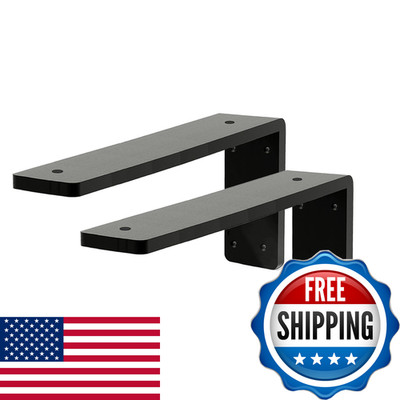 Walwe Countertop Support Bracket 18 Inch 2 Pack 3/8 Thick Black Heavy Duty