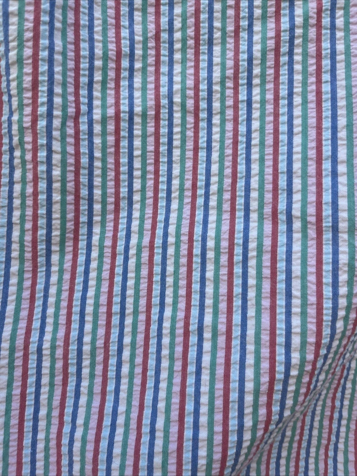 Crewcuts pink white seersucker top shirt girls size 14 flutter ruffle casual - Image 4 of 4