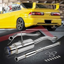 4 Burnt Tip Muffler Ss Catback Exhaust System For 94-01 Acura Integra Gslsrs 4 Burnt Tip Muffler Ss Catback Exhaust System For 94-01 Acura Integra Gslsrs