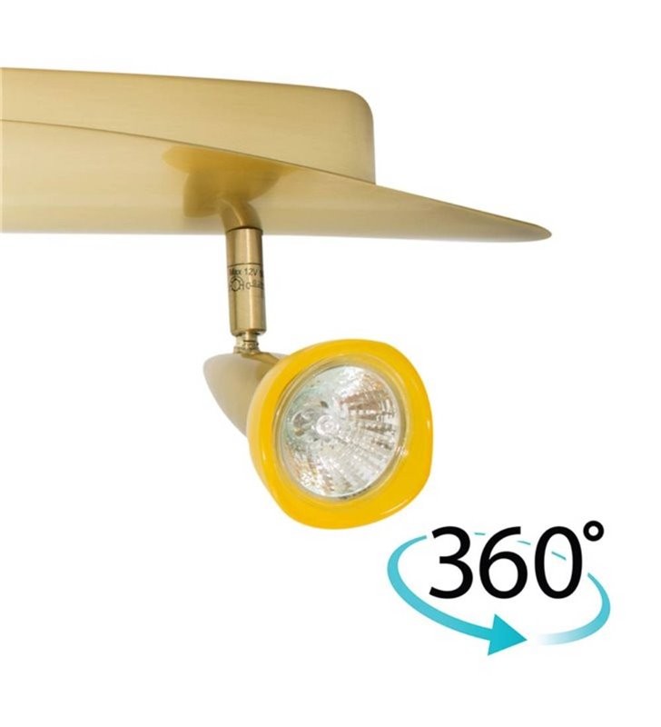 Rampe laiton brossé 2 lumières au fini raffiné et diffuseurs orientables