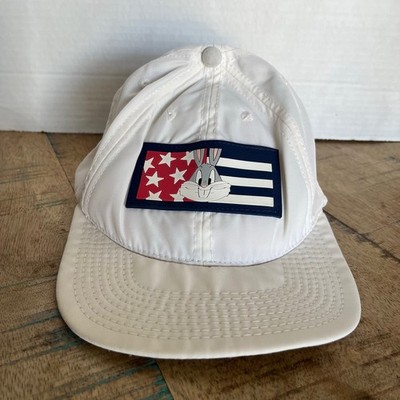 Warner Bros Hat White Hat Adjustable Adult Size OSFA USA Hat Baseball Cap
