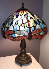 Signed Dale Tiffany Vintage 20" Dragonfly Lamp