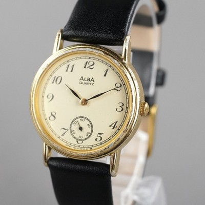 SEIKO ALBA 1985 Vintage V253-0010 Men's Watch Gold 29mm New Battery New Band