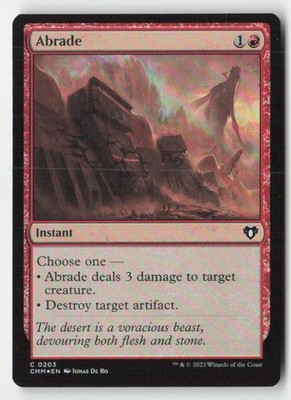 Abrade 203 Common Commander Masters Magic: The Gathering Foil Lightly Played