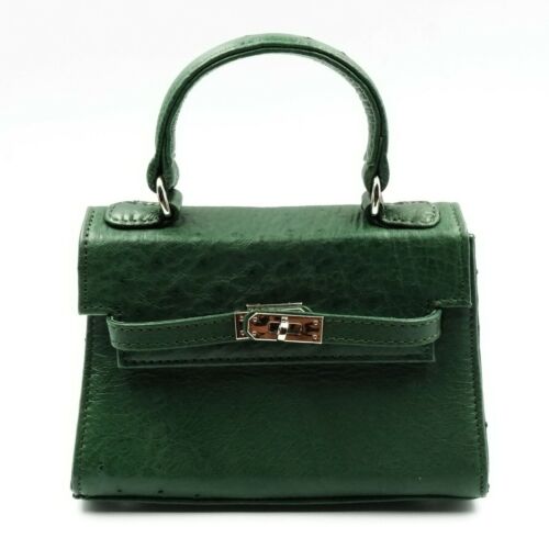 New Real Sacramento Green Ostrich Leather Skin Women Chain Holder Handbag Purse. - Picture 1 of 11