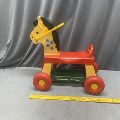 Whinny Fisher Price Pull Pony Riding Horse Toddler Ride On #978 Made In USA 1976 - Picture 3 of 24