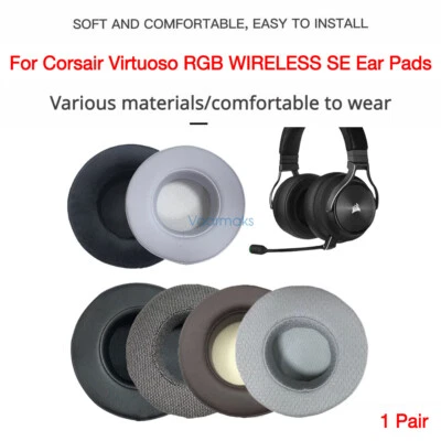 Premium Sheepskin Ear Pads For Corsair Virtuoso RGB WIRELESS SE Headphone Cover