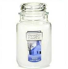 Yankee Candle "WHITE CHRISTMAS"~ Large 22 oz. ~ WHITE LABEL ~ RARE ~ NEW