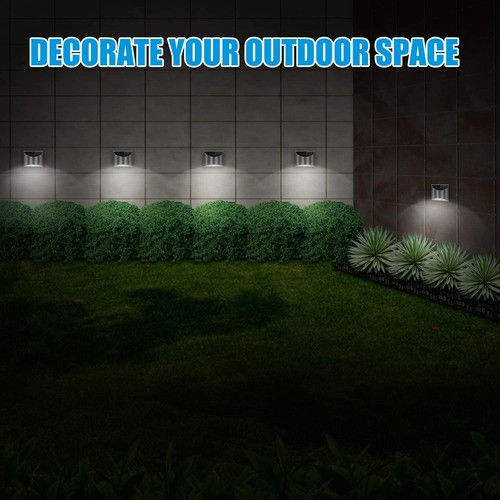 Waterproof Solar Power Fence LED Light 4 LED Outdoor Landscape Wall Yard Lamp - Picture 10 of 10