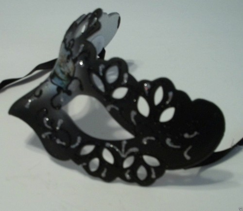 Black Silver Crown Prince Mardi Gras Masquerade Prom Mask - Picture 6 of 6