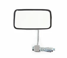 Chrome Classic Cafe Bar End Motorcycle Mirror - Rectangular 3 1/4" x 5 3/4"