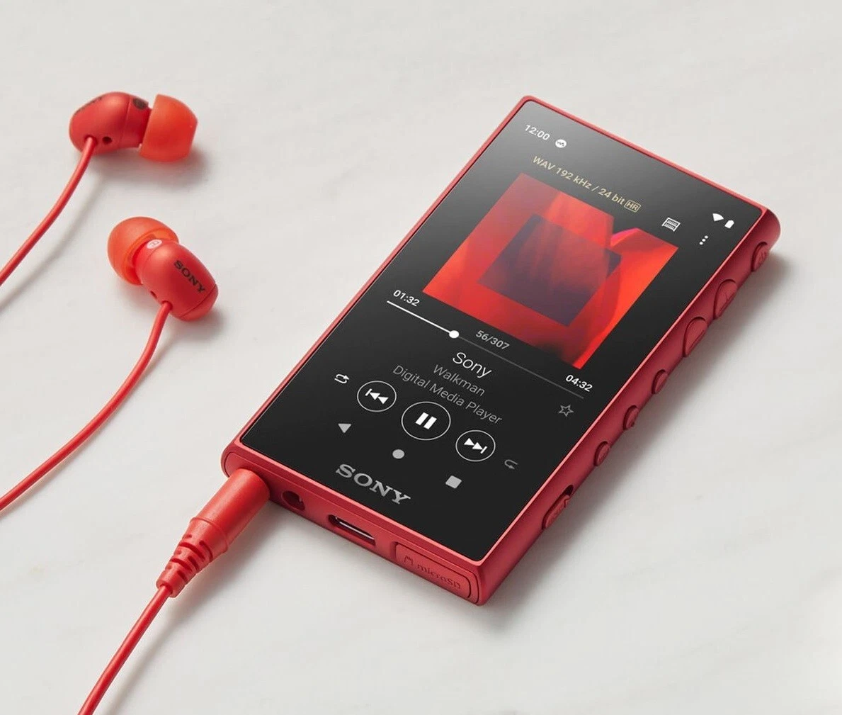 SONY WALKMAN 16GB Audio Player NW-A105HN w/ Earphone Red English Language