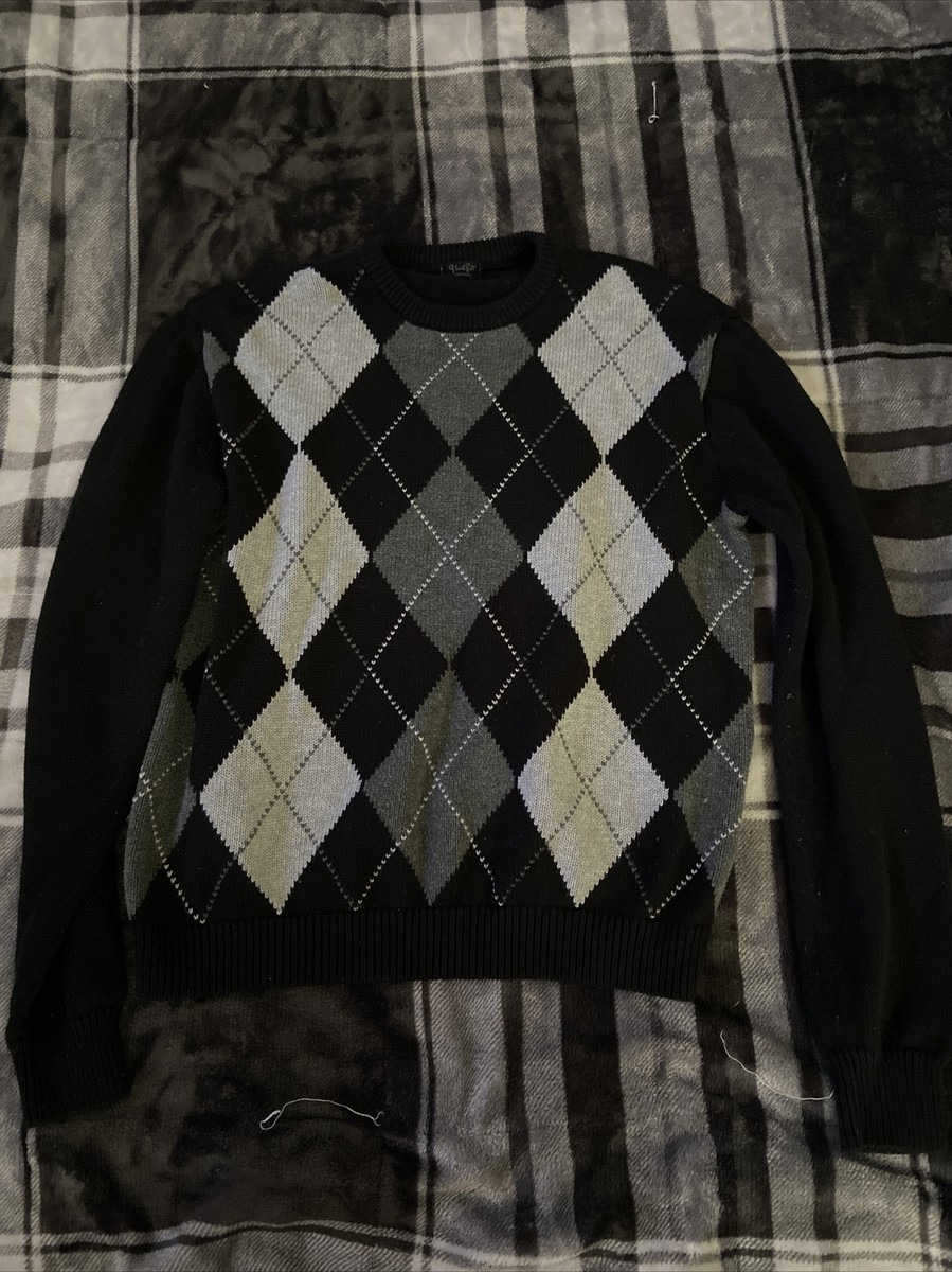 PacSun John Galt Black and Gray Sweater ONE SIZE FITS ALL Vintage