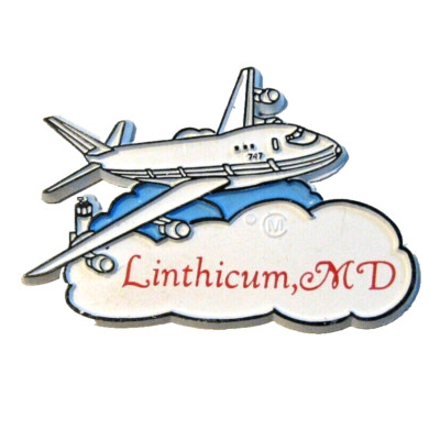 Souvenir 747 Airplane Magnet Linthicum Maryland Home of BWI Marshall Airport