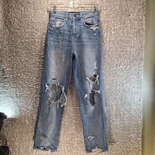 Veronica Beard Blake Classic Straight High-Rise Jeans 25 USA Made Distressed