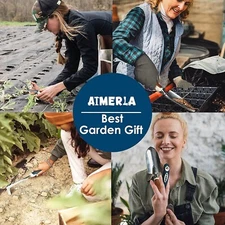 Aimerla Gardening Tools: 9 Heavy Duty Tools with Non-Slip Rubber Grip & LargeBag