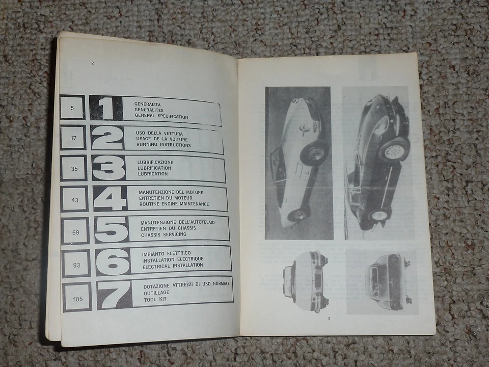 Ferrari 275 GTS GTB 1964 manual de reparación de servicio para operadores GT Roadster Spyder 3,3 L Foto 4 de 4