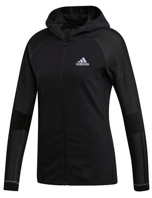 adidas Damen Running Hoodie Jacke Kapuzenjacke Laufjacke wasserabweisend schwarz