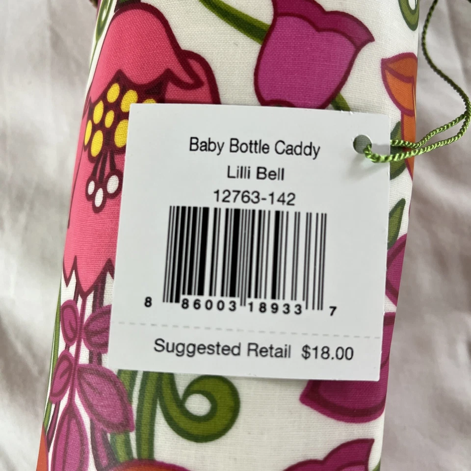 VERA BRADLEY Soporte para Bebidas Floral-Lata, Agua, Carrito para Biberón Lilli Bell Nuevo con Etiquetas Foto 2 de 3