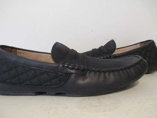 Andrew Marc Mens Metropolis Leather Slip On Drivers Moc Loafer Black Size 8 D - Picture 2 of 5