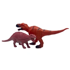Dinosaur Toy Figures Set: T-Rex & Ankylosaurus Lot of 2 Plastic Educational