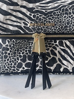 Michael Kors Rhea Black White MK Signature Zebra Medium  display picture 2