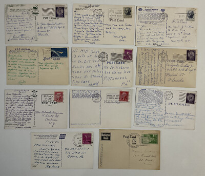 コレクション Postal card Lot of 11 Used Postal cards 1934 1953 1965 1960 1957 1960 1961