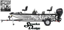 Crappie Fishing Bass Fish Boat Black Skeletons Vinyl Decal Wrap Grey US Graphic
