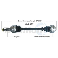 Surtrack Rear Driver Left CV Axle Shaft GM-8321