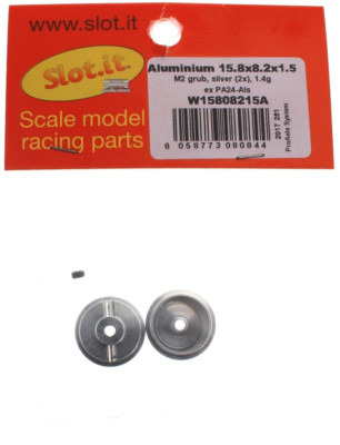 Slot.it SIW15808215A Felgen Ø15,8x8,2mm m.1,5mm Bund Außenhump Alu M2 f.Ø2,38mm