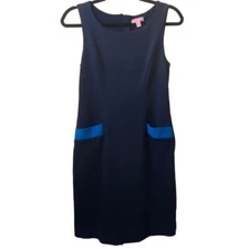 👗 Lilly Pulitzer Allaine Shift Dress | Size S | Navy Blue Knit Sheath Dress 👗