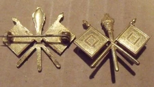 WWI Era US Army Officer Signal Corps Collar Pair Insignia 2 Pins Dress Set Gilt