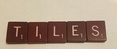 REPLACEMENT LOST SCRABBLE TILES - NATURAL WOOD, MAROON, Red