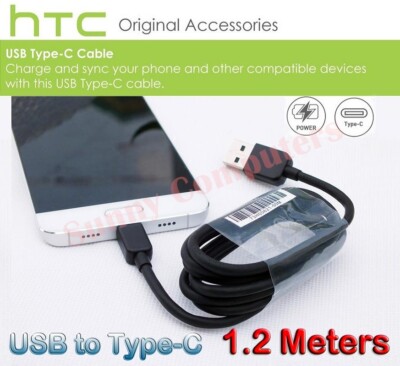 Original USB 3.1 Type-C Adapter Cable Data Power Charger Cord For HTC Wildfire X