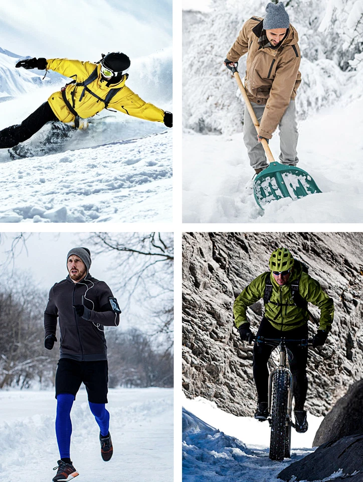 2 Sets 4 Pack Mens Winter Fleece Lined Thermal Top & Bottom Long John Underwear - Image 4 of 4